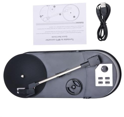 EZCAP613P - Tocadiscos pequeño que convierte la grabadora a MP3 con tocadiscos auditivos con conversión de MP3 USB fácil