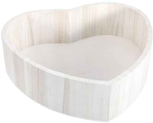Heart Shaped Baby Posing Basket Wooden for Newborn Photos | White Finish, Lightweight and Easy to Carry, Baby Photo Props for Photo Shoots and Small Item Storage
