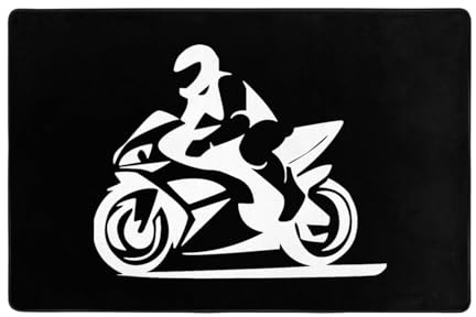 Fußmatte Motorrad Badteppich Langlebig Türmatte Weiche Badezimmerteppich Für Eingang Wohnzimmer Küche 40X60CM
