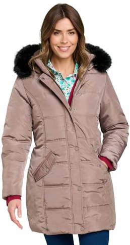 Amber Ladies Water Resistant Parka Style Jacket With Detachable Hood Mink 22