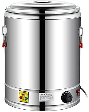 Commercial Insulated Hot Water Boiler Bucket, 50L 304 Stainless Steel with Thermostat Control, Ideal for Office or Commercial Use, Silver Finish, No Faucet