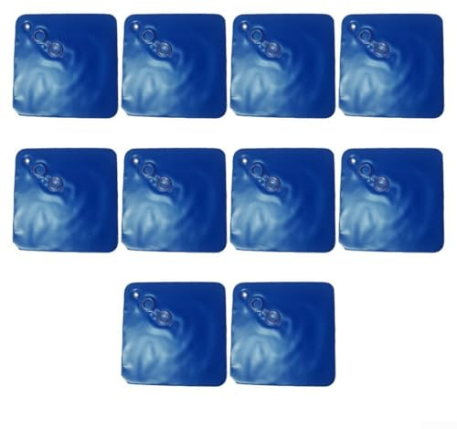 Set mit 10 PVC-Pool-Abdeckungen, Gewichtssäcke mit Haken für erhöhte Sicherheit von oberirdischen Pools und Planen (dunkelblau)