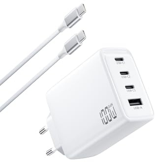 ViSSKO 4Port USB C Ladegerät 100W 96W Laptop Schnellladegerät mit Kabel 2M | 100W USB C Netzteil für MacBook Pro/Air,für Pad Pro/Air/Mini/PIxelbook/ThInkPad,GaN Mehrfach für iPhone 17/16/15,Galaxy S25