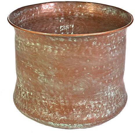 CobraCo – Copper Finish Cylinder Hose Holder – 17 in. x 13 in. Powder‑Coated Metal – For Garden Hose Storage | Patio Décor | Outdoor Organization