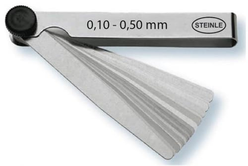STEINLE Fühlerlehre 21 Blatt 0.10-0.50 mm Abstands Lehre Ventillehre Fühllehre