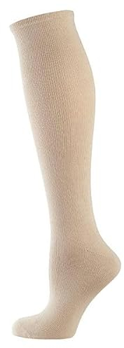 Nur Die Fit & Vital Kniestrümpfe entlastende Reisestrümpfe weiche & atmungsaktive Baumwolle mit Komfortbund Damen, leinen, 35-38