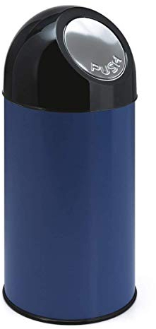 V-Part Abfallbehälter mit Pushdeckel, 40 Liter , blau / schwarz