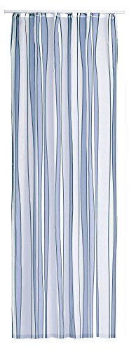 Haus und Deko Dekoschal gestreift Universalband Vorhang transparent Gardine ca. 140x245 cm Streifen in Blau