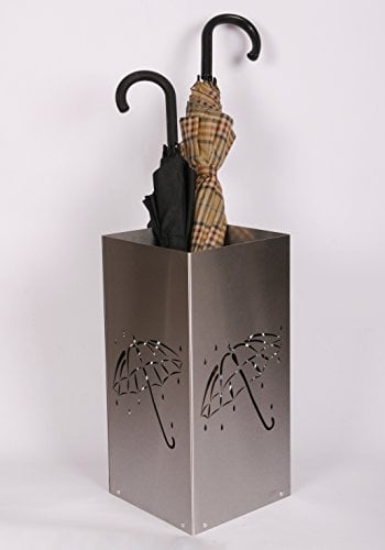 Szagato Regenschirmständer Design Umbrella Open, 23 x 23 cm, Edelstahl mattiert, Marke, Made in Germany (Schirmständer, Schirmhalter, Regenschirmhalter gebürstet)