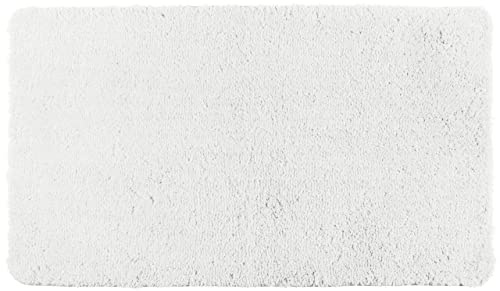 WENKO Badteppich Belize Weiß, 55 x 65 cm, Badematte, sicher, flauschig, fusselfrei