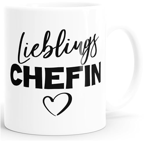 MoonWorks Lieblings-Chefin Kaffeetasse Geschenk Weiss unisize