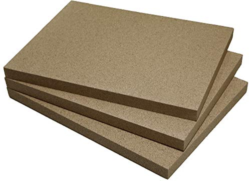 Plaque en vermiculite | Ignifuge | Plaque de foyer servant de rechange pour les plaques en chamotte | Revêtement intérieur pour cheminée