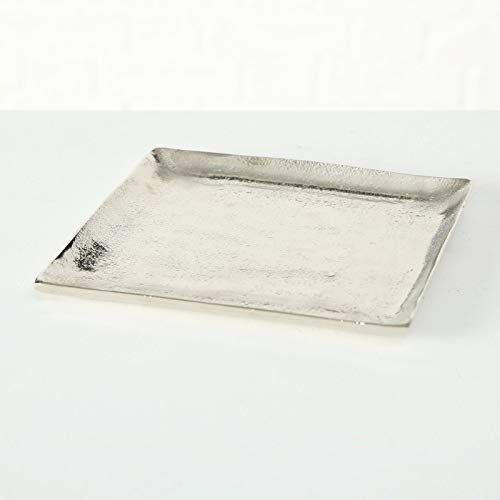Dekoteller silber Dekoschale Metall Teller Schale Alu Deko 20x20 o. 25x25 cm (25 x 25 cm)