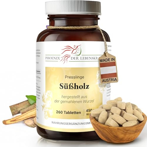 Süßholz Tabletten à 450mg Wirkstoff (Glycyrrhiza glabra, Süßholzwurzel), Premium Qualität, Hergestellt in Österreich, Tabletten statt Kapseln, Vegan