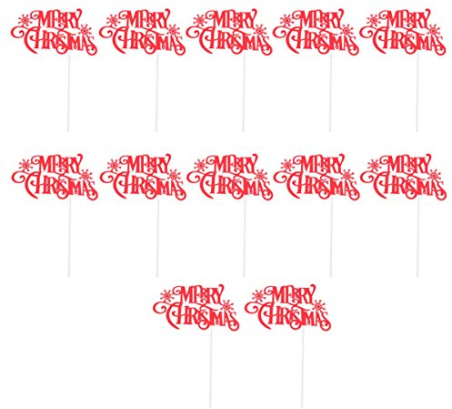 EXCEART 12 Stück Frohe Weihnachten Kuchen Topper Glitzer Schneeflocke Papier Cupcake Picks Dessert Zahnstocher Lebensmitteleinsatz Karte für Weihnachten Party Geburtstag Baby Dusche