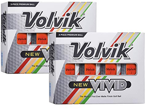 Volvik Vivid Golfbälle, matt, 2 Dutzend (24 Bälle), Orange, 3 Stück