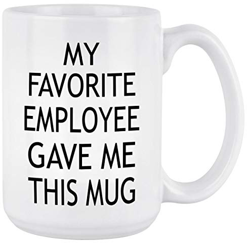 Boss Coffee Mugs, Bosses Day Gifts for Male Women, My Favorite Employee Gave Me This Mug, Birthday Gifts for Boss Male Women, Best Boss Gifts for Bosses Day Christmas, 16Oz White