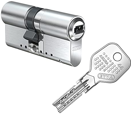 EVVA Akura 44 Doppelzylinder 60/30 inkl. 5 Schlüssel | Türzylinder mit Kopierschutz Not und Gefahrenfunktion Bohrschutz und Ziehschutz | Patentschutz bis 2037 | Sicherungskarte (Einzelschließung)