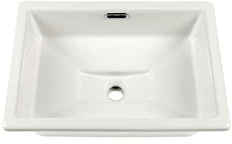 AMASHEN 20.5 x 14.4 Self-rimming Bathroom Sink Undermount or Drop-in Ceramic Vanity Basin with Overflow (OB-15)