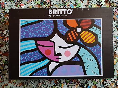 Bluebird Puzzle - Mädchen mit Blume, 1000 Teile Puzzle - Das Mädchen mit der Blume, Gemälde von Romero Britto - Puzzle für Erwachsene