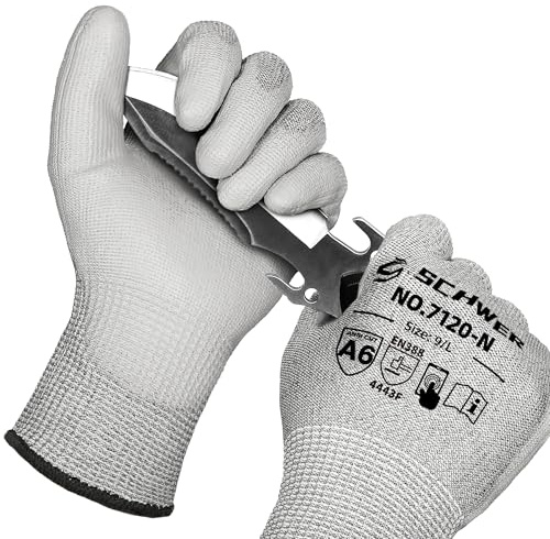 Schwer 3 Paar Level A6 / F Schnittfeste Handschuhe CR7120 Schnittfeste Arbeitshandschuhe, für Herren und Demen für Holzbearbeitung, Glasschneiden, Bau, Frachthantierung, Autoreparatur, XL