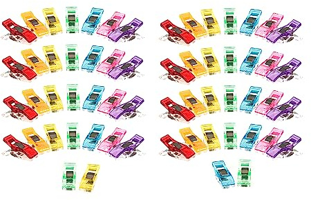 Milward Fabric, Sewing, Wonder, Quilters Clips, Assorted Bright Neon Colours, 60 Pieces