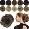 PARXITN Chignon Haarteil Gelockt Dutt Scrunchie Haarverlängerung Synthetische Hochsteckfrisur Kämme in unordentlichem Dutt Haarteil für Frauen Dunkelbraun gemischt Rotbraun