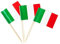 Italien Cocktail Stick Flaggen 100 Stück dekorative Zahnstocher, Cocktail Stick Flaggen, Zahnstocher Flagge für Sandwich Lebensmittel Cupcake Toppers für Obst Nationalfeiertag, Cupcake