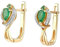 DTREEL Damen Hänger 14K Gelbgold Ohrringe mit Smaragd Steinen Elegante Party oder Hochzeit Ohrringe