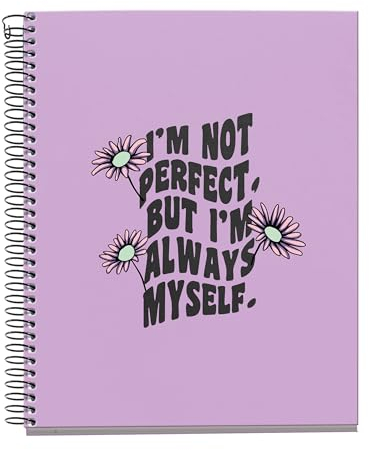 Miquelrius - Quaderno A5 (148 x 210 mm), Griglia 5 mm, 120 Fogli da 70 g/m², Copertina in cartone, 4 strisce colorate, Spirale, Collezione Margherite Felici, Malva