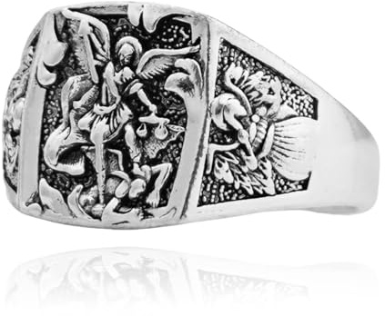 MayiaHey Engelsring, Engelsflügel Ring Für Herren, Griechischer Engel Ring Antiker Schmuck Flügel Engel Erzengel, Ring Schwert Engel Retro Ring Band Engel Hip Hop Ring Engelsflügel, Unkostbares