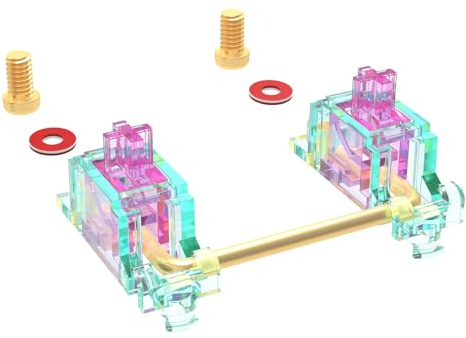 DUROCK Stabilizer V3, Screw in Stabilizers with 2u 6.25u 7u Wires, PCB Mount Keyboard Stabilizers for Mechanical Keyboards (V3 Teal Pink 100% Kit)