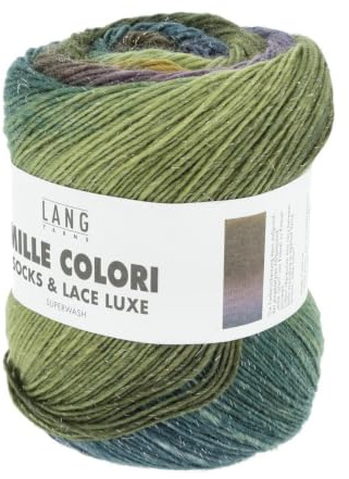 Lang Yarns MILLE COLORI SOCKS AND LACE LUXE 859.0209 - Olive/Lila/Petrol