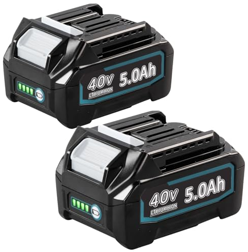 BL4050B 40V 5,0Ah/5000mAh 2X Ersatzakku für Makita Akku BL4050B Li-Ion BL1860B BL1850B BL1860 BL1850 BL1850 BL1840 BL1830 BL1820 BL1815 BL1860 BL1860BLB 1835 BL1845 BL1850 194205-3 LXT- 400 mit LED