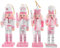 Luxshiny 4 Pezzi Rosa Tradizionale Schiaccianoci Soldato Ornamenti 13 Cm Mini Strass Lecca-Lecca Schiaccianoci Patriottico Schiaccianoci Figurine Regalo Vacanze Natale Centrotavola