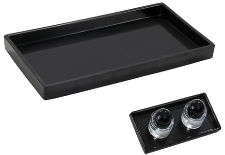 Bathroom Tray Organiser, Black Vanity Tray, Non-Slip Plastic Tray Small Soap Dispenser Holder for Kitchen Sink Bath Organizer Tray Decor (black)