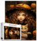 Halloween-Kürbis-Mädchen-Puzzle Lockenpuppe mit braunem Haar, die eine Katze hält 1000 Teile Puzzle für Erwachsene Heimdekoration Familienpuzzle perfekt für Spieleabende