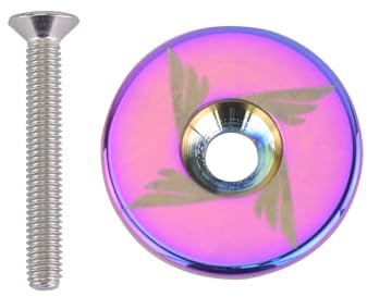 GFDSGRE SteuersäTze Aluminiumlegierung Straße Mountainbike Fahrrad M6x30 Headset Top Vorbaukappe for 28,6/31,8 Gabelschaft Vordergabel(Oil Slick B)