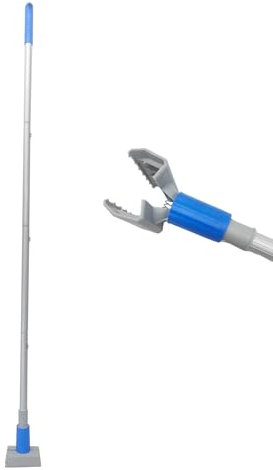 KLHB-YF Poignée de balai à franges commerciale robuste – Bâton de balai industriel en métal de 147,3 cm, poignée de balai à serpillière à changement rapide pour balai humide