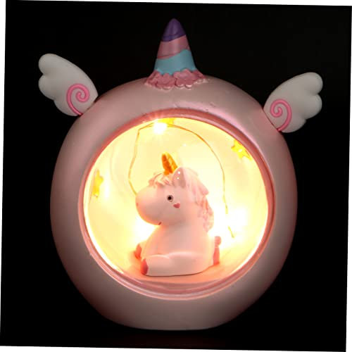 ULDIGI Nachtlampe Einhorn Kreativ Bunte Tischlampe Harzlampe Schlafzimmer Dekoration Mini Nachtlicht Cartoon Leicht