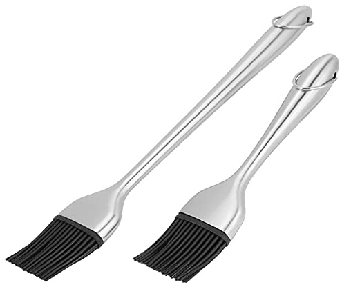 Hominas Pinceau De Cuisine, Lot De 2 Brosse a Grille Barbecue Avec Poils En Silicone Pinceau à Graisse Huile Pâtisserie pour Barbecue Cuisson