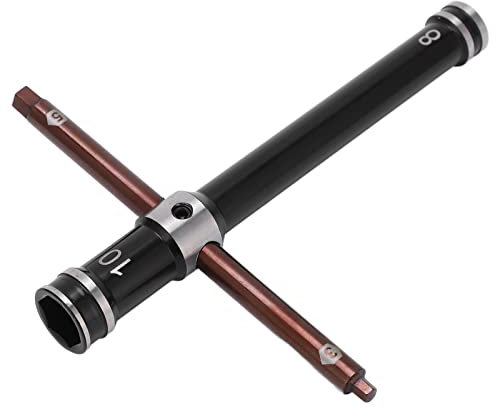 Socket Spanner RC Cross Wrench Repair Tool for RC Car Model, with 10mm, 8mm Sockets, 5mm, 3mm Hex Wrench
