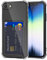 Svanove für iPhone 7/8/ SE 3rd Hülle Kartenfach Silikon Durchsichtig, Dünn Transparent Karten Wallet Handyhülle mit Kameraschutz, Klar TPU Karte Handy hülle Kartenhalter Schutzhülle Case, Schwarz