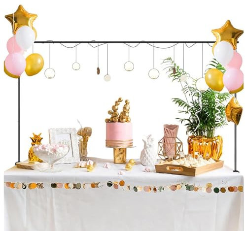Over The Table Rod Stand with Clamps, Adjustable Arch for Birthday, Wedding, Christmas Decorating