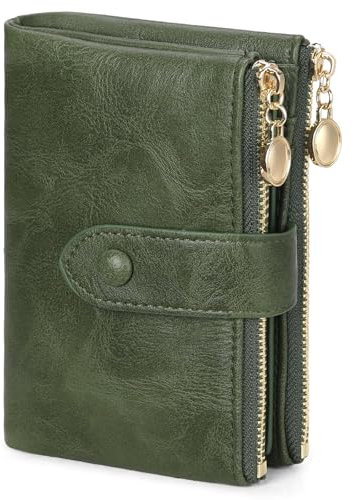 FALAN MULE Geldbörse Damen Große Kapazität, Portemonnaie Damen klein mit RFID Blocker, Mittelgroß Geldbeutel Doppelter Reißverschluss Brieftasche, Kleines Geldbörse mit 23 Kartenfächern und Münzfach