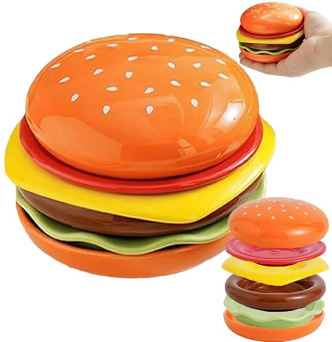 Generico Set Piatti Di Hamburger, 6 Pezzi Servizio Piatti Moderni In Ceramica, 9cm Piattini Dessert Sushi Salsa Cute Decorazioni Cucina, Regali Inaugurazione Per Uomo E Donna