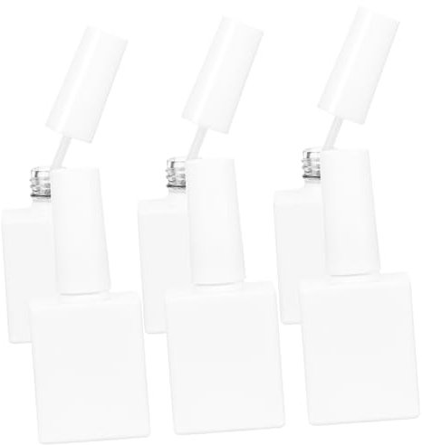 ARTSEWPLY 6pcs 10ml Empty Nail Polish Bottles Brush White Cap Refillable Nail Gel Containers for Manicure and Travel