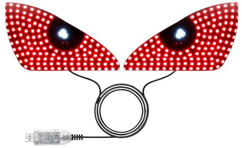 Éclairage Eyes pour Voiture | Yeux LED Portables pour Automobile | Écran Souple Animé Dynamique Programmable pour Effets d'Affichage sur Véhicules, Camions et Automobiles