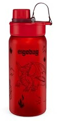 ergobag Trinkflasche Drache - Rot | Mit ergobag Motiv, 550 ml, auslaufsicher, für Kohlensäure geeignet und spülmaschinengeeignet für den Alltag
