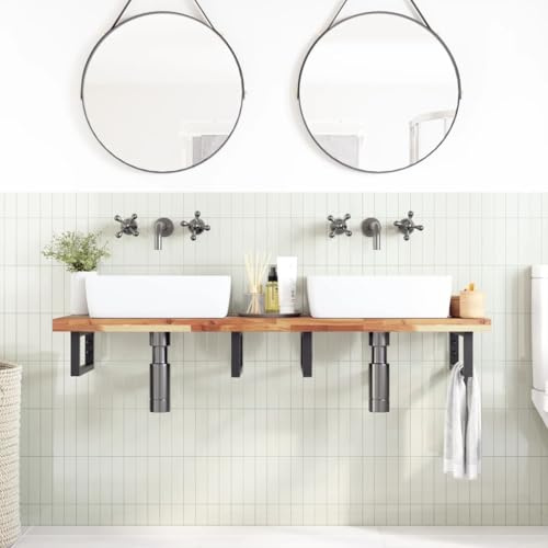 WRJENFSC Tischplatte 120x40x4 cm Rechteck-Akazie Holz Massiv Naturöl Unbehandelt Robust & Langlebig Moderne Schreibtischplatte für Homeoffice Gastro Outdoor Küche Balkon